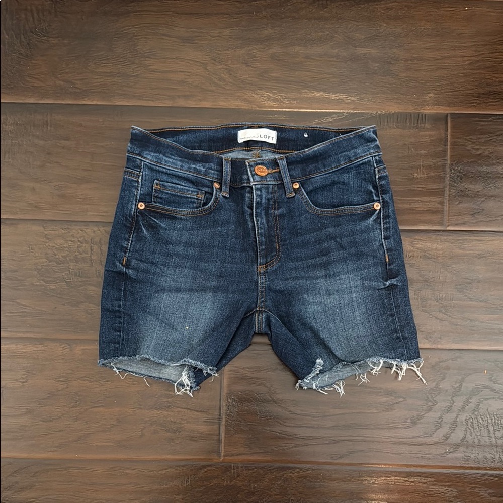 Dark Blue Denim Cutoff Shorts